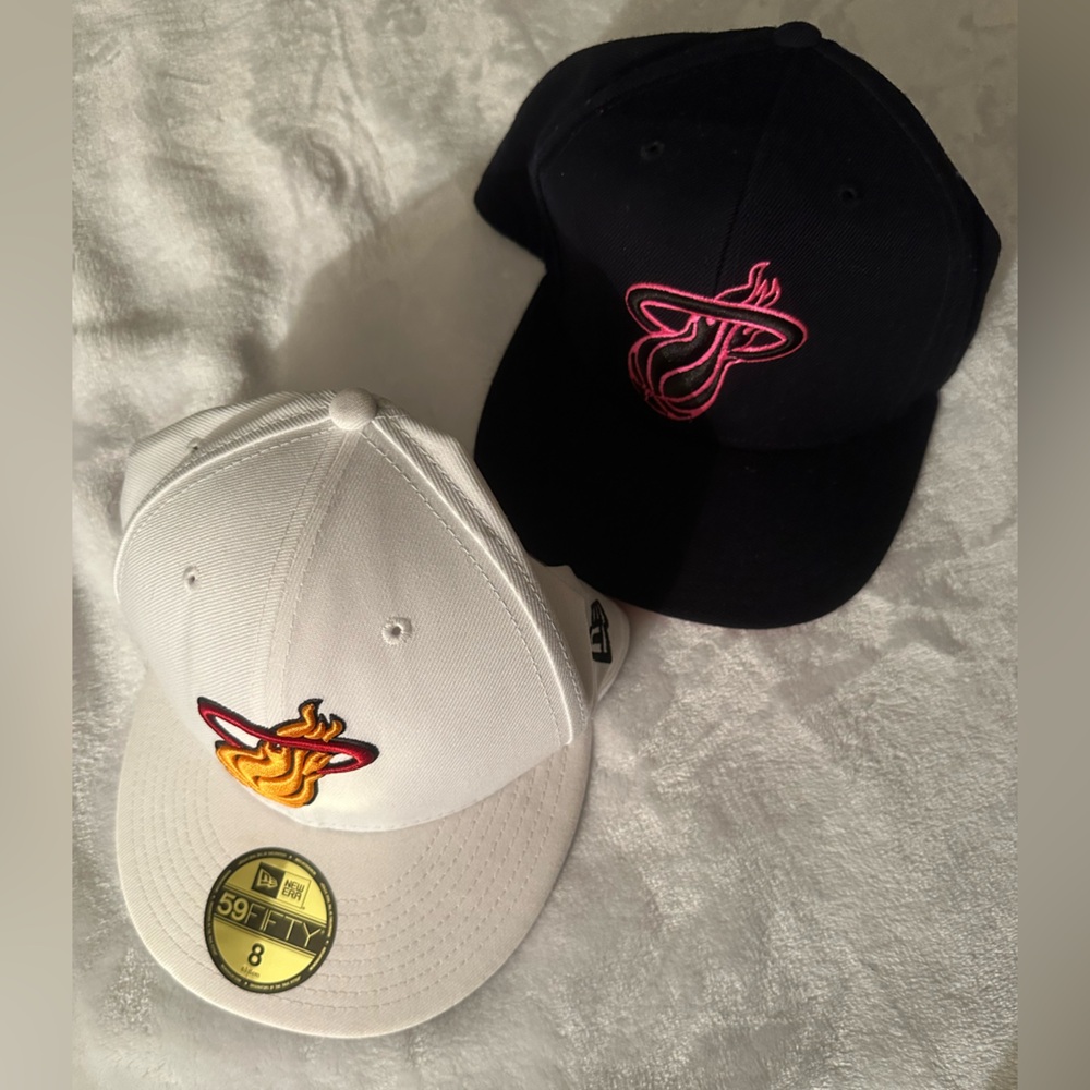 Bundle of 2 New Miami Heat hats.